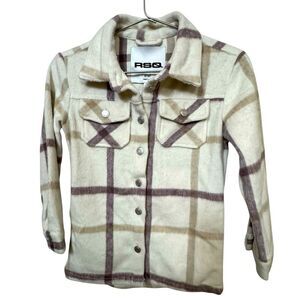 High End RSQ White Plaid Thick Shirt Jacket Women’s S MINTY